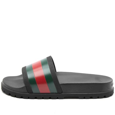 web slide sandal gucci|Gucci rubber pursuit g slides.